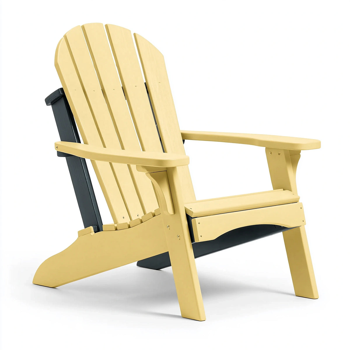 Adirondack Gartenstuhl 76 x 88 x 98 cm Holz Gelb-Schwarz mit Armlehnen