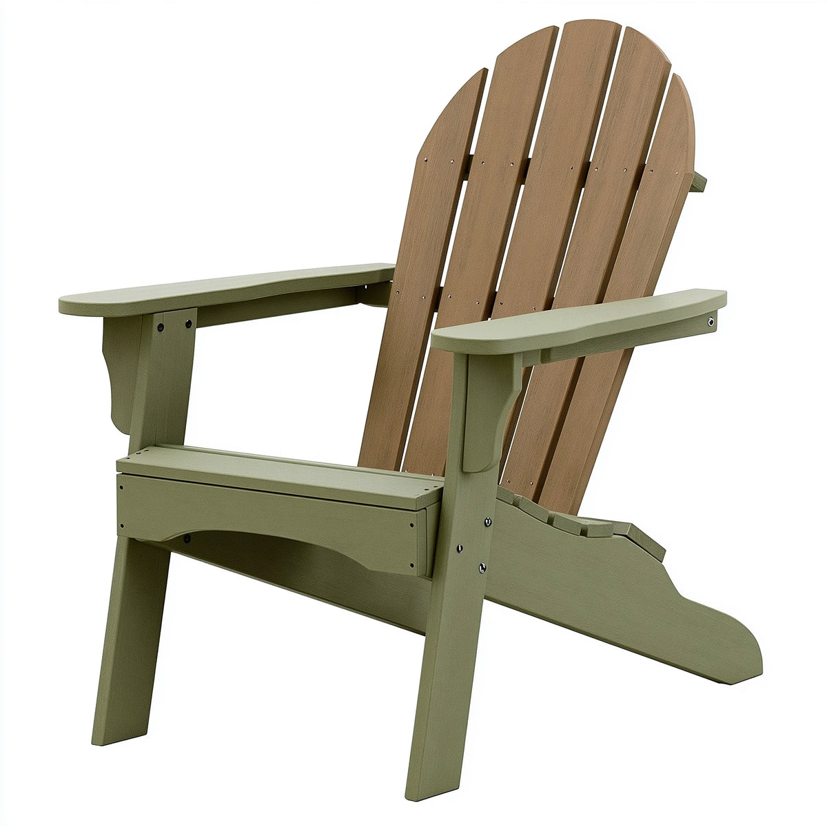Adirondack Gartenstuhl 83 x 77 x 98 cm Kunststoff Olivgrün Braun mit Armlehnen
