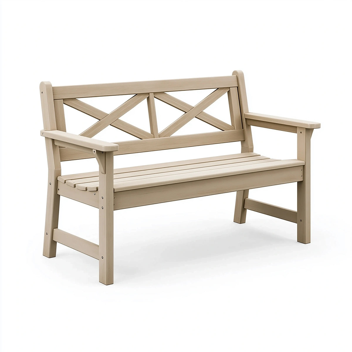 Gartenbank 120 x 60 x 90 cm aus Holz in Natur mit Kreuzlehne
