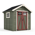 Gartenhaus 180 x 120 x 180 cm aus Holz Grün Rot mit Doppeltür im Landhausstil