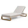 Sonnenliege 200 x 75 x 85 cm Holz und Textil Beige mit verstellbarer Rückenlehne