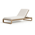 Sonnenliege 200 x 75 x 35 cm aus Holz und Kordel Beige Naturholz für Garten und Terrasse mit Liegepolster
