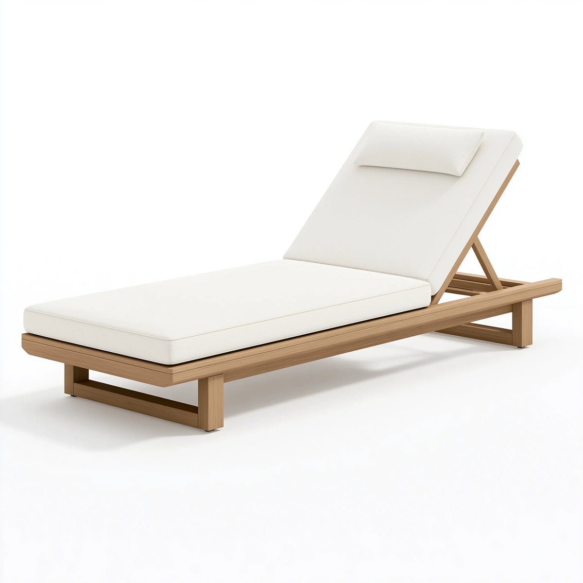 Sonnenliege 200 x 70 x 85 cm Holz Weiß verstellbare Rückenlehne für Außenbereich