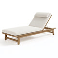 Liege 200 x 75 x 85 cm mit Holzgestell in Beige - verstellbare Rückenlehne