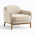 Sessel 78 x 76 x 78 cm Beige - Textilbezug mit Holzgestell im modernen Stil