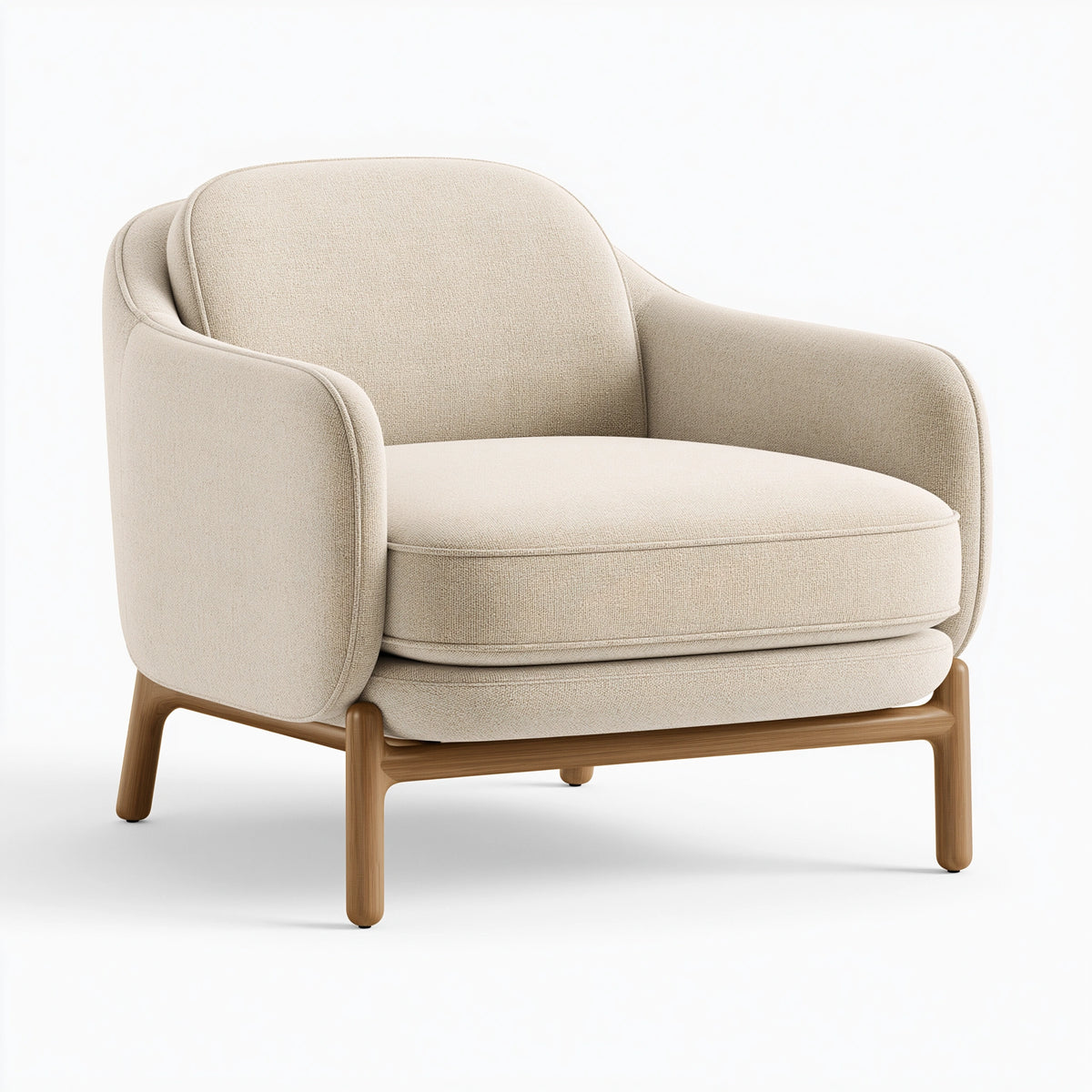 Sessel 78 x 76 x 78 cm Beige - Textilbezug mit Holzgestell im modernen Stil
