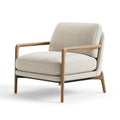 Sessel 75 x 80 x 85 cm Boucléstoff Beige Holzgestell mit Armlehnen