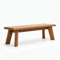 Sitzbank 160 x 40 x 45 cm Holz naturbraun - rechteckig mit abgerundeten Kanten