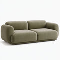 2-Sitzer Sofa 180 x 95 x 80 cm Olivgrün Strukturstoff mit abgerundeten Armlehnen
