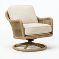 Drehsessel 75 x 80 x 90 cm Holz Beige mit Textilpolsterung
