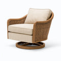 Drehsessel 80 x 85 x 90 cm Holz und Textil Beige Braun für Wohnzimmer skandinavischer Stil