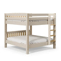 Etagenbett 90 x 200 cm Holz Cremeweiß mit Leiter und Lattenrost